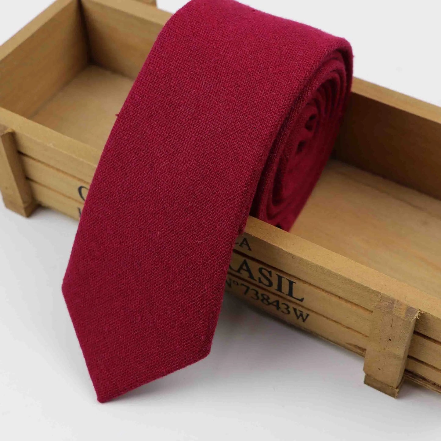 Cotton Ties Men's Solid Color Tie Narrow Necktie Slim Skinny Cravate Narrow Thick Neckties BAZAARHUBO