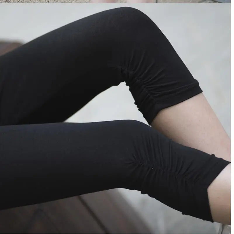 Leggings XS-7XL Summer Legings Women 3/4 Short Legging Pants Thin Women Large Size Stretch Grey Black White Pink 6XL 5XL 4XL 3XL