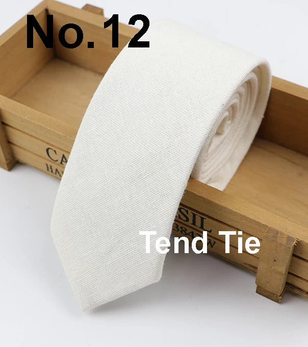 Cotton Ties Men's Solid Color Tie Narrow Necktie Slim Skinny Cravate Narrow Thick Neckties BAZAARHUBO