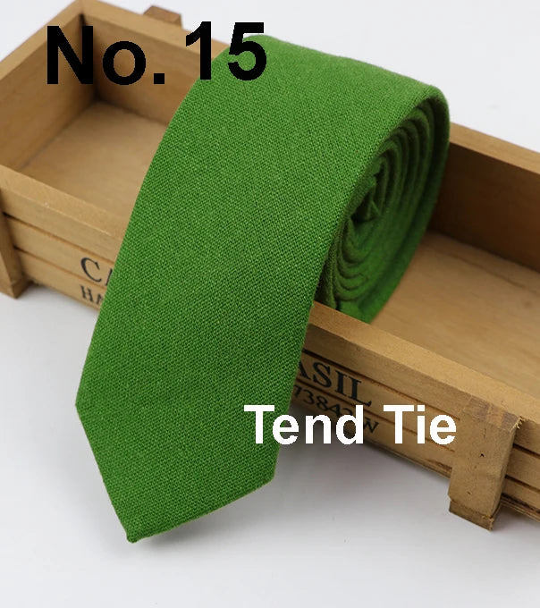 Cotton Ties Men's Solid Color Tie Narrow Necktie Slim Skinny Cravate Narrow Thick Neckties BAZAARHUBO