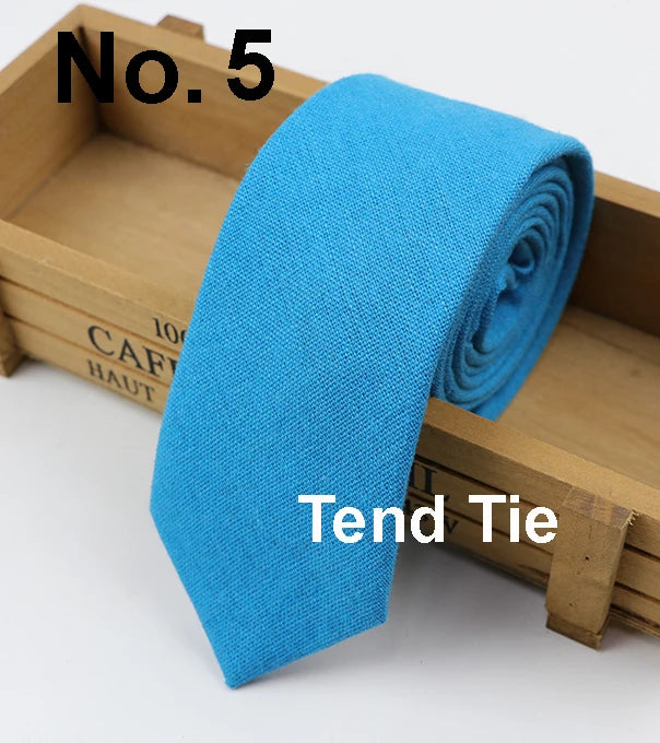 Cotton Ties Men's Solid Color Tie Narrow Necktie Slim Skinny Cravate Narrow Thick Neckties BAZAARHUBO