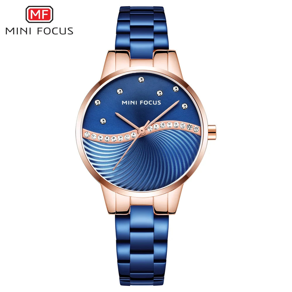 MINI FOCUS Womens Watches Top Brand Luxury Ladies Ultra Thin Watch Stainless Steel Waterproof Clock Quartz Wristwatch Woman 0263