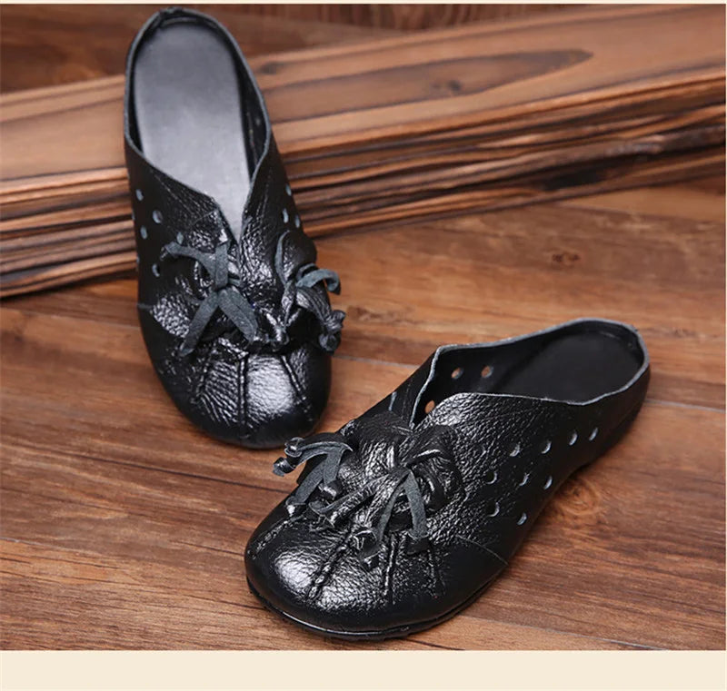 CEYANEAONew national wind fashion women's sandals summer retro skeleton hollow leather shoes selling handmade flowerscasualshoes
