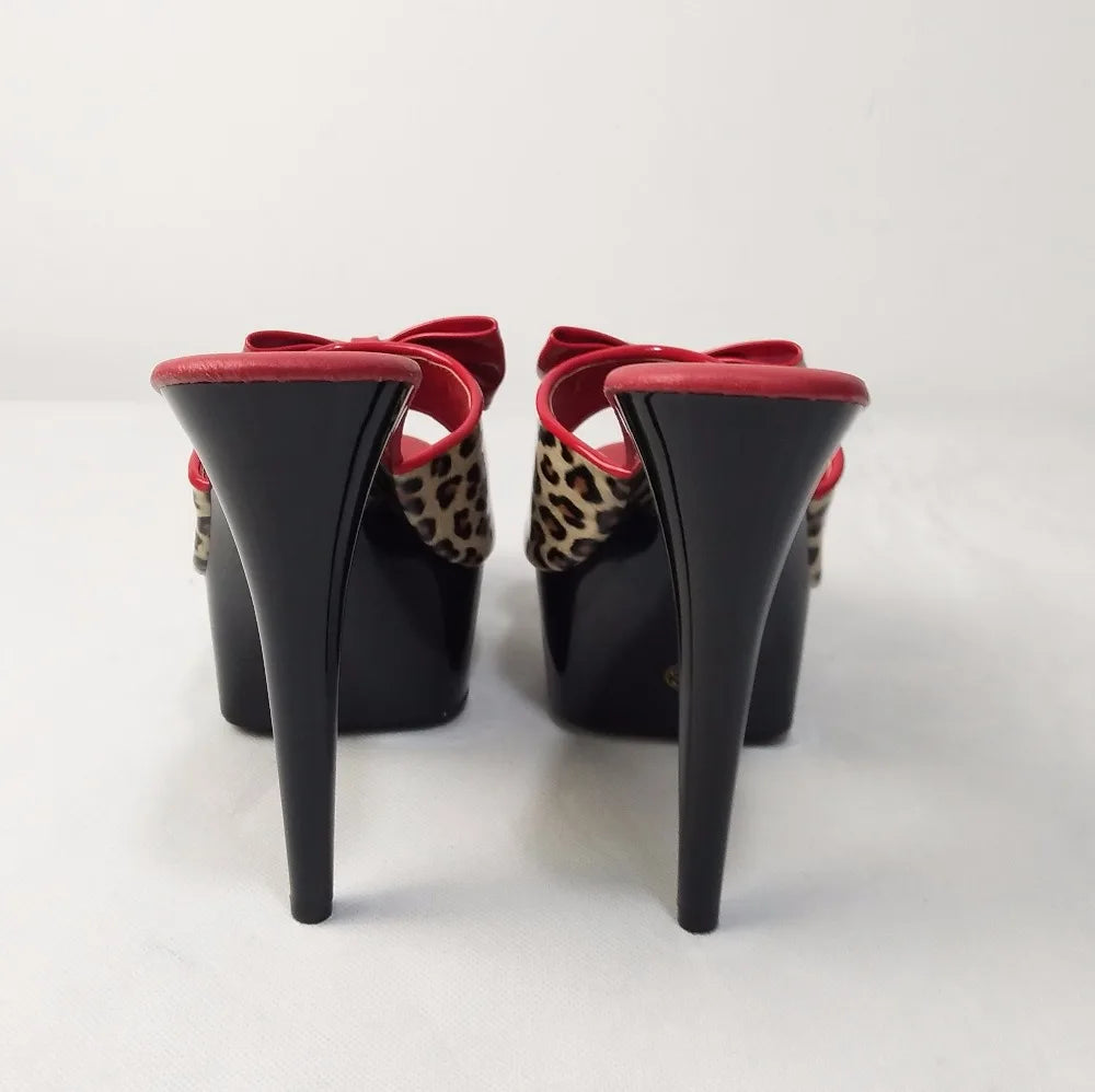 Sexy 15 cm high heels slippers, bow embellish sexy bride wedding high heels pole dancing sandals