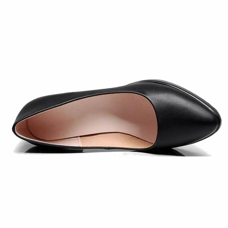 GKTINOO Leather Shoes Women Pointed Toe Pumps Sapato feminino High Heels Shallow Fashion Black Work Shoe Plus Size 33-43