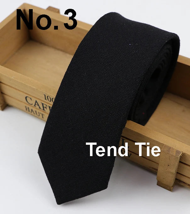 Cotton Ties Men's Solid Color Tie Narrow Necktie Slim Skinny Cravate Narrow Thick Neckties BAZAARHUBO
