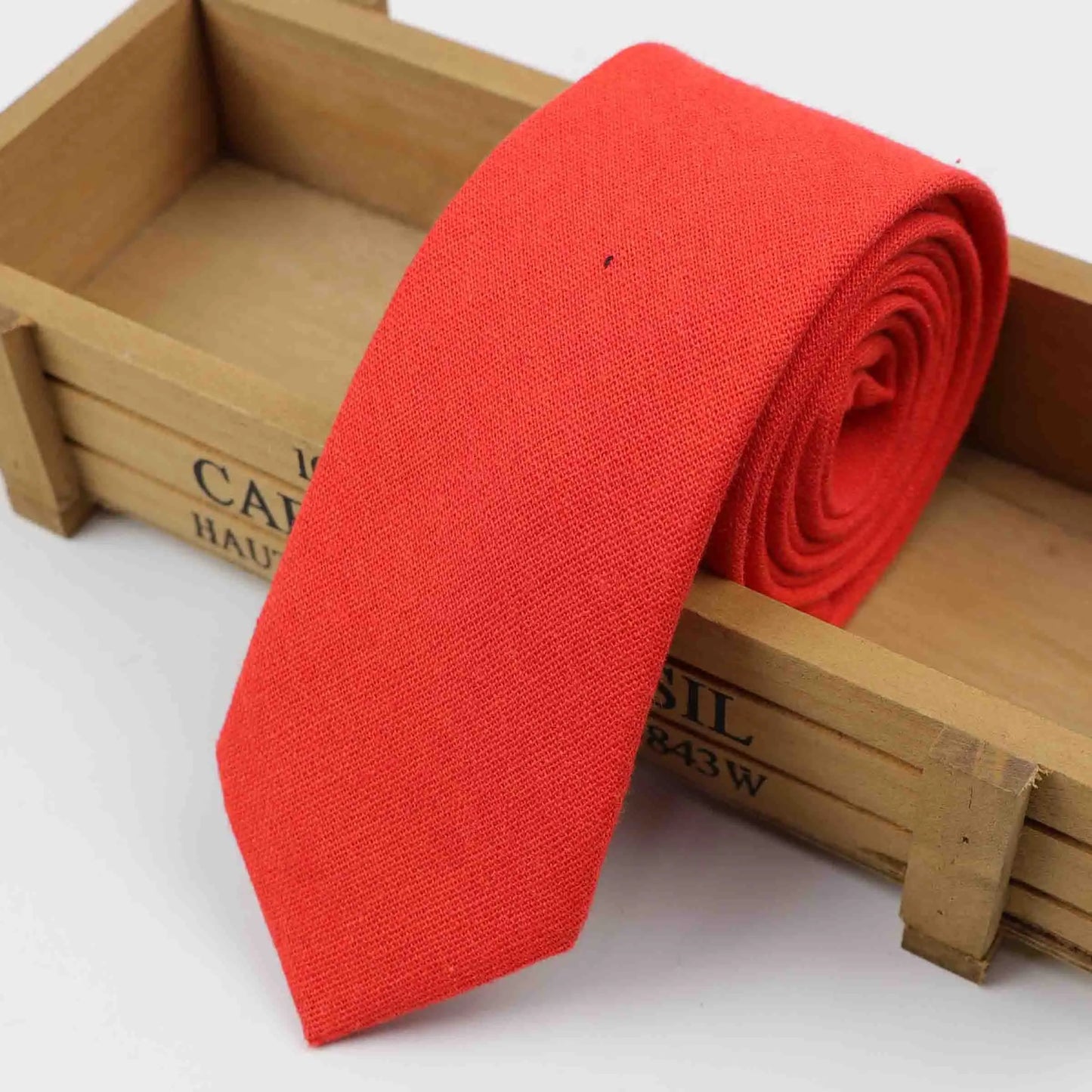 Cotton Ties Men's Solid Color Tie Narrow Necktie Slim Skinny Cravate Narrow Thick Neckties BAZAARHUBO