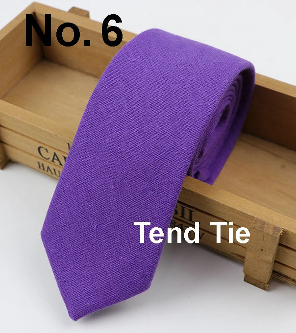Cotton Ties Men's Solid Color Tie Narrow Necktie Slim Skinny Cravate Narrow Thick Neckties BAZAARHUBO