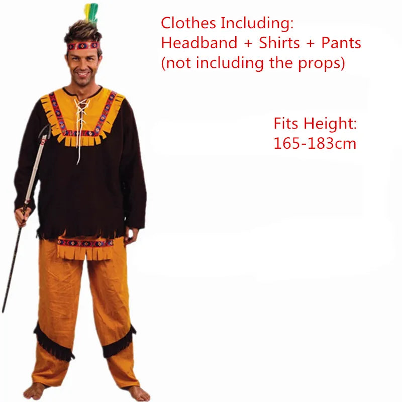 Men Women African Original  Savage Costume Adults Wildman Cosplay Costumes  Carnival Dress Party Decor Halloween