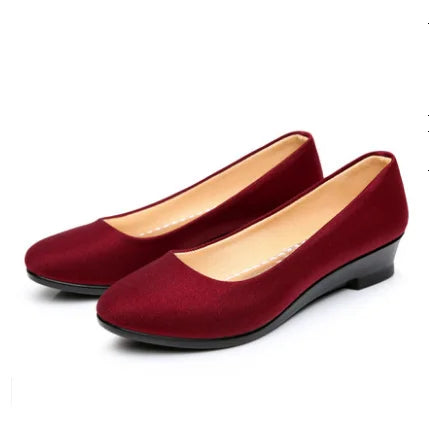 Women Ballet Wedges Shoes Female for Work Cloth Shoes Women Sweet Loafers Slip On Women's Wedges Shoes Oversize New Boat Shoes