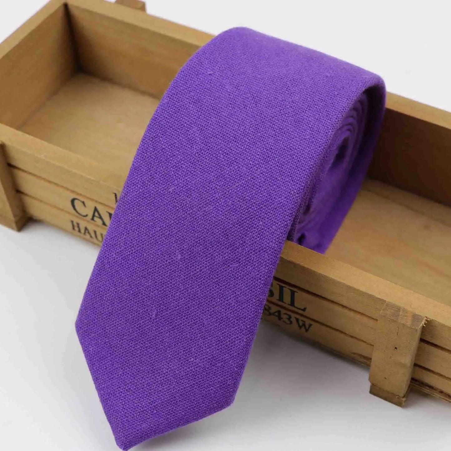 Cotton Ties Men's Solid Color Tie Narrow Necktie Slim Skinny Cravate Narrow Thick Neckties BAZAARHUBO