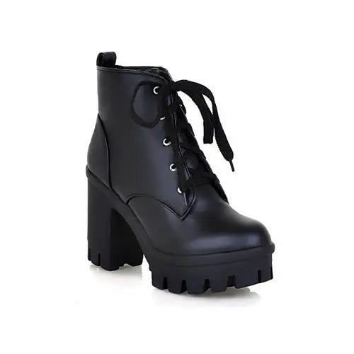 MORAZORA 2024 New Fashion sexy women's ankle boots lace up high heels Punk platform Women autumn winter snow boots ladies shoes