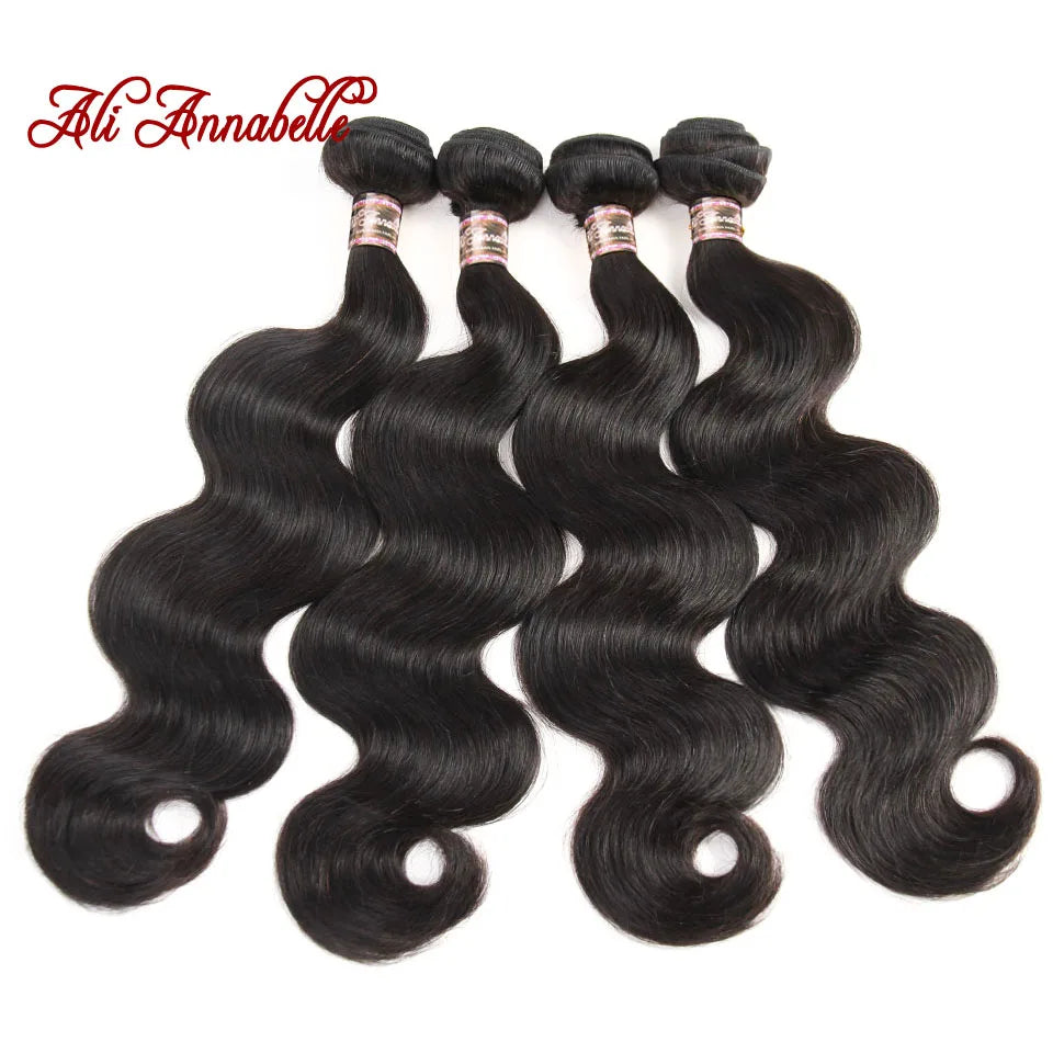 Body Wave Human Hair Bundles Peruvian Human Hair Weave Bundles 1/3/4 PCS Bundles Deal Ali Annabelle Hair Extensions 30 Inch
