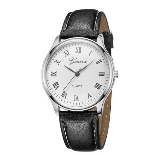 Modern Fashion Black Quartz Men Watches Tide Brand Leather Band Big Dial Men's Business Clock Drop Shipping Relojes Hombre