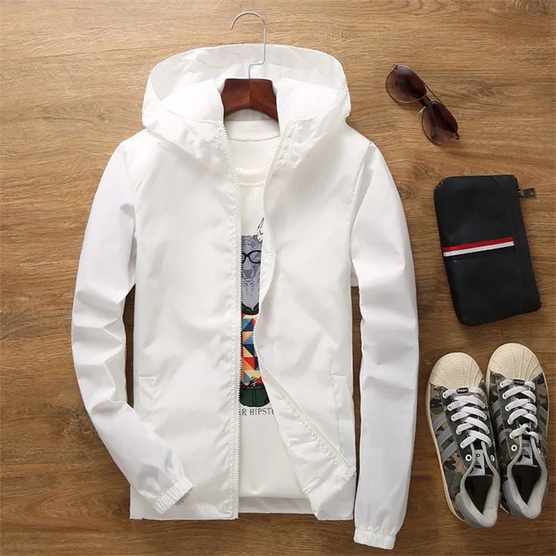 2026 New Women‘s Jacket Outerwear Spring Autumn Hooded Casual Windbreaker Coat Summer Sunscreen Clothing Family Size 7XL A8
