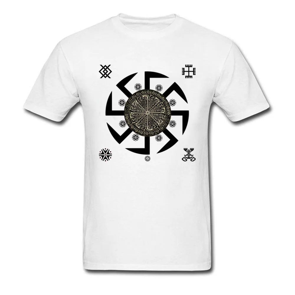 Men's T Shirt Mexico Kolovrat Symbol Tshirt Legend of Kolovrat Sparta Warrior White T Shirt Cool 3D Print Movie T-Shirts Russia