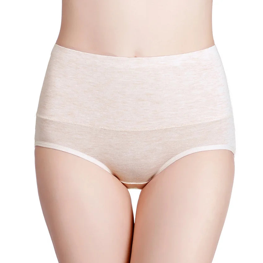 3Pcs Women's Panties Plus Size High Waist Underwear Female Sexy Lingerie Cotton Brief Gril Underpant Breathable Intimates Ladies