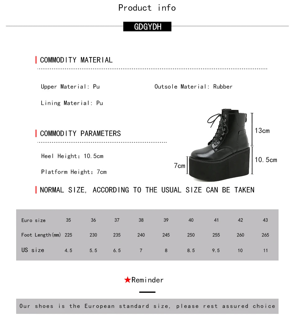 Gdgydh Big Size 43 Platform High Heels Cosplay Fashionable Autumn Ankle Boots Platform Women Wedges Heel  Model Catwalk Shoes