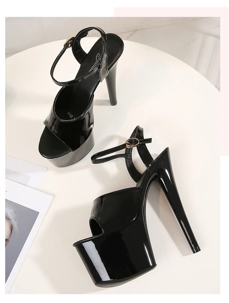 2022 Stripper Pole Dance Shoes High Heels Women Sexy Show Shoes Party Club 13 15 17CM Sandals Platform High-heeled Shoes Wedding