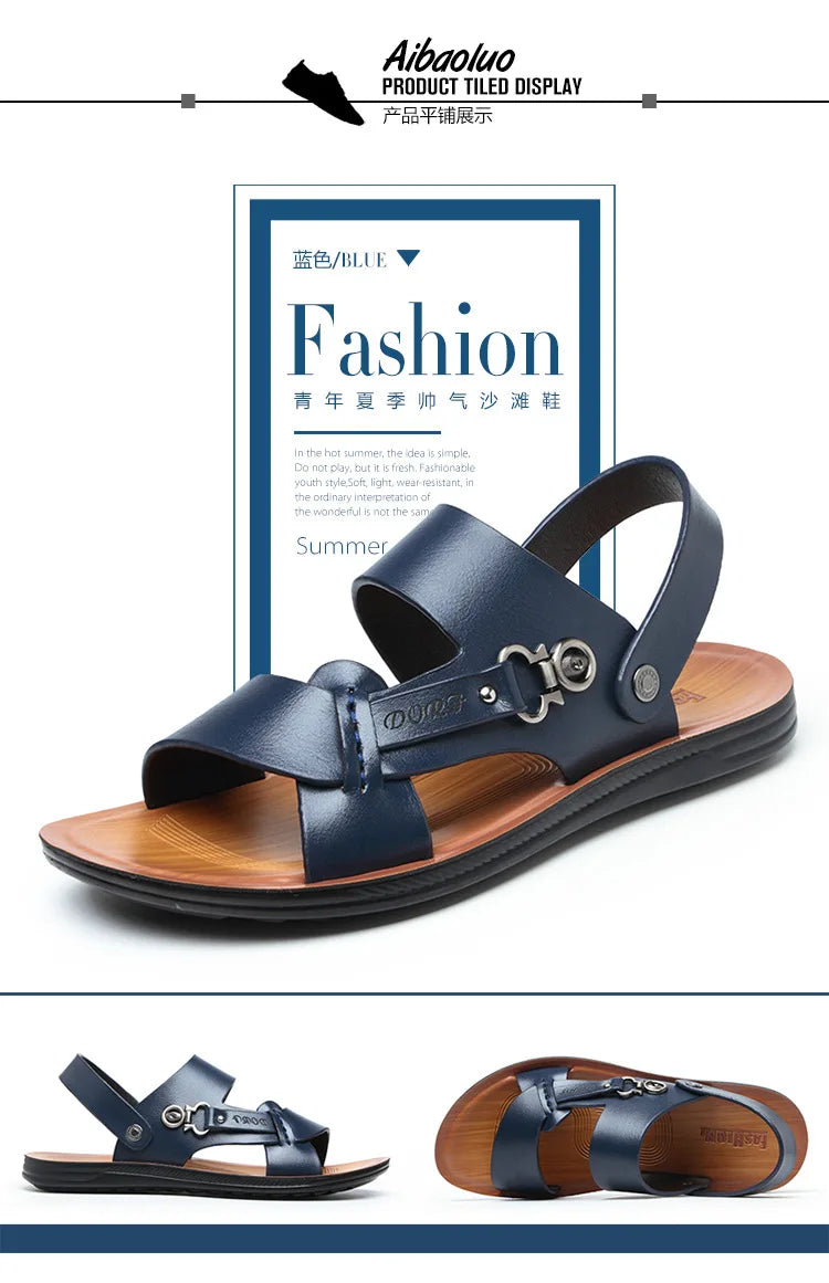 New Summer Men's Open-toed Sandals Fashion Trend Beach Shoes Slippers Men's Sandals Mens Sandals Summer  Leather Sandals