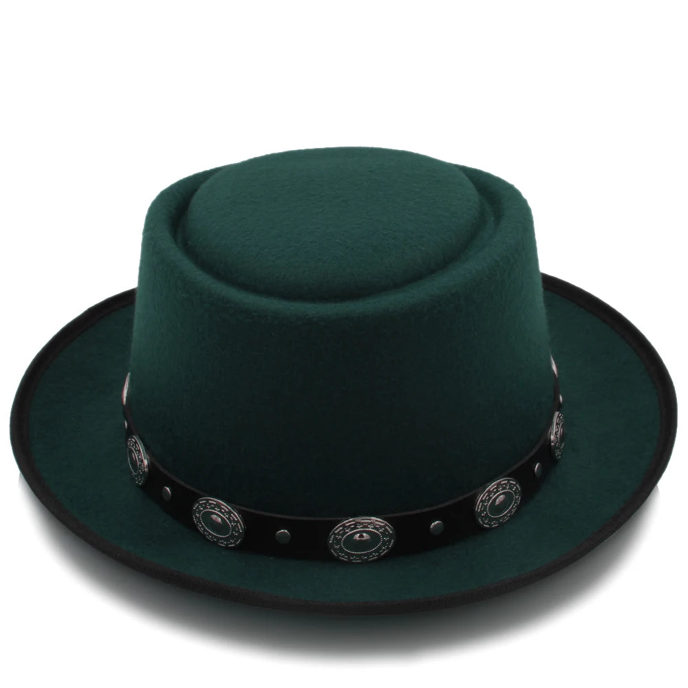 Men Women Pork Pie Hats Fedora Caps Trilby Sunhat Classical Retro Jazz Party Outdoor Travel Street Style Size US 7 1/4 UK L