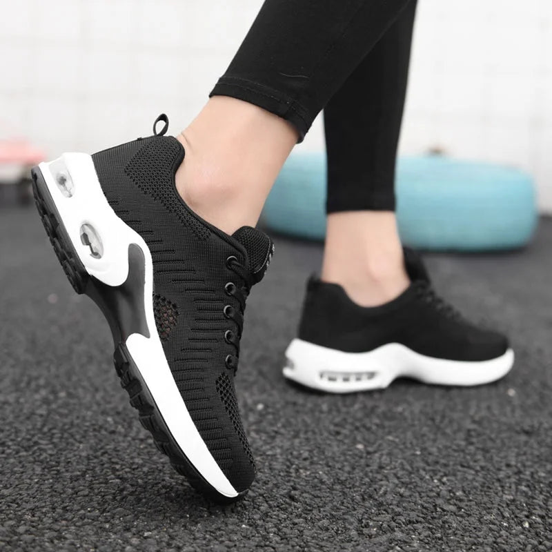 Women Platform Sneakers 2023 Red Height Increasing Sport Casual Running Shoes Femme Spring Mesh Walking Shoes Feminino Zapatos