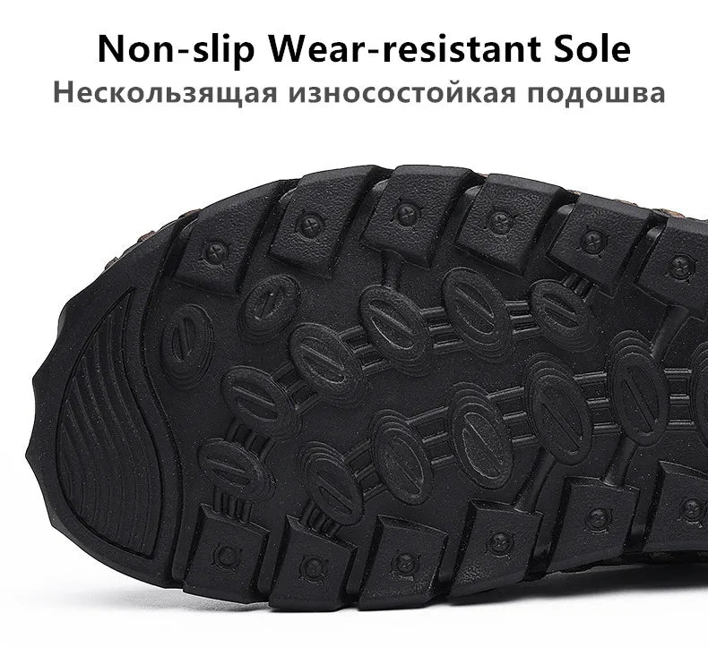 Hot Sale Summer Men's Sandals Outdoor Non-slip Men's Beach Sandals Handmade Genuine Leather Men's Shoes Fashion Men Sneakers