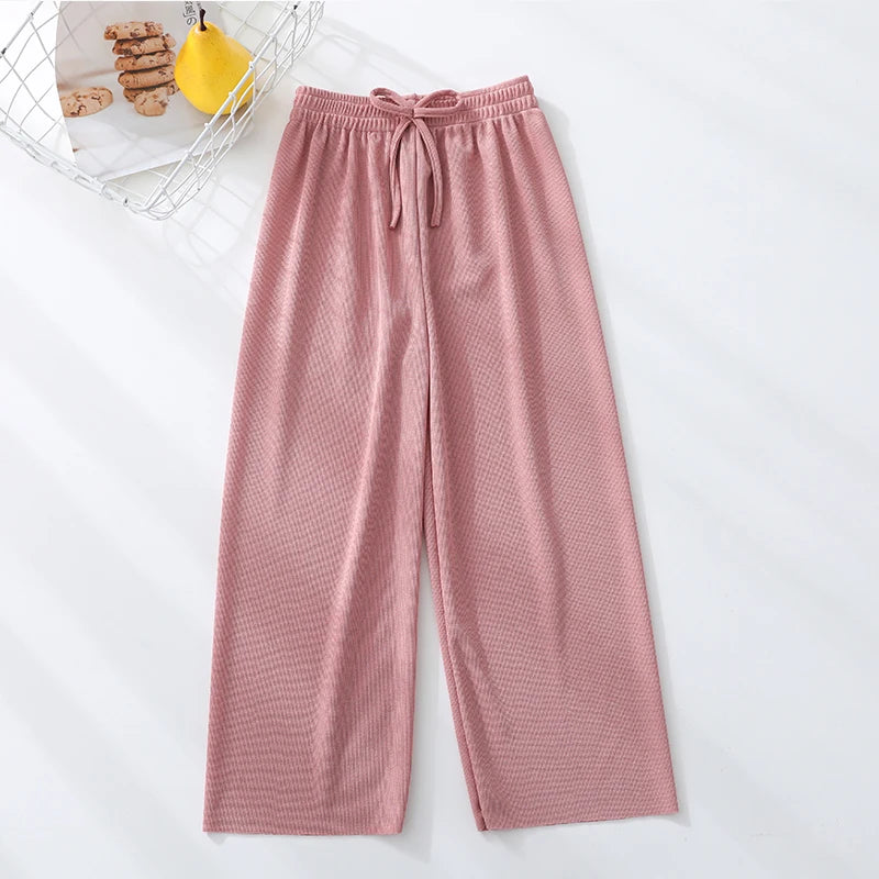 Kids Clothes for Teen Girls Pink Pants 2 To 12 Year Fashion 2022 Summer Green Casual Wide Leg Pants Children Loose Cool Trousers