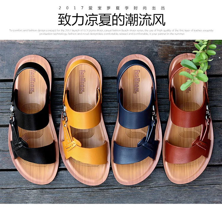 New Summer Men's Open-toed Sandals Fashion Trend Beach Shoes Slippers Men's Sandals Mens Sandals Summer  Leather Sandals