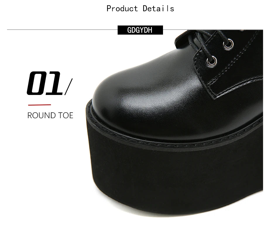Gdgydh Big Size 43 Platform High Heels Cosplay Fashionable Autumn Ankle Boots Platform Women Wedges Heel  Model Catwalk Shoes