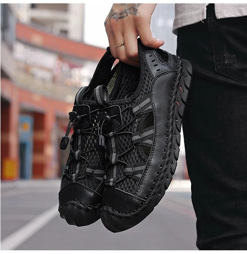 Hot Sale Summer Men's Sandals Outdoor Non-slip Men's Beach Sandals Handmade Genuine Leather Men's Shoes Fashion Men Sneakers