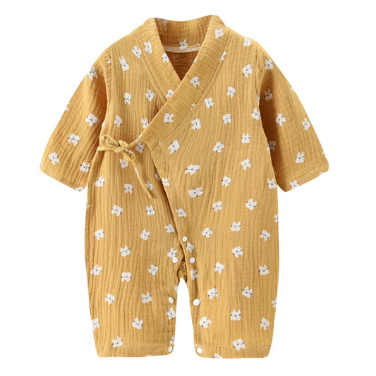 Baby Clothes Newborn Jumpsuit Girls Boys Muslin Cotton Long Sleeve Romper 0-24M