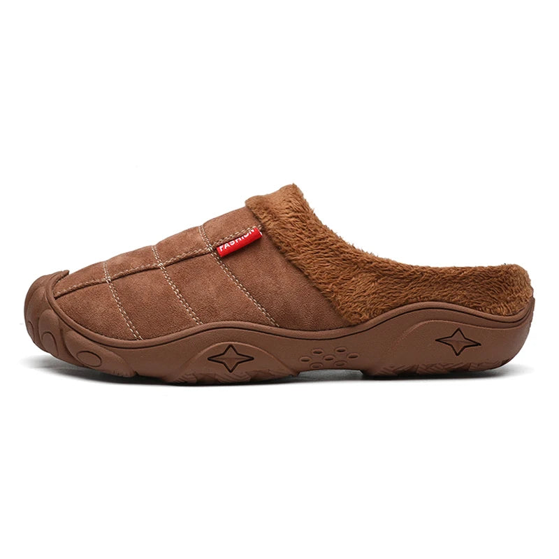 Winter Men Plus Size Leisure Indoor Plush Slippers Home Cotton Shoes Warm House Shoes Room Unisex Pantofole Peluche Invernali 48