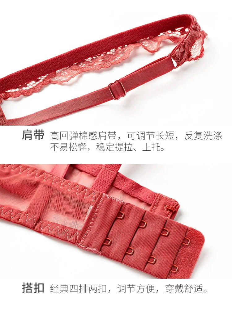 Nouvelle Seamless Sexy Transparent Ultrathin Lace Bra Briefs Sets Plus Size Lingerie Push Up Underwear