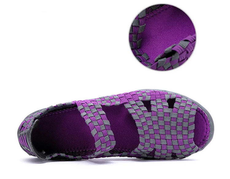 Women Flats Woven Shoes Breathable Summer Sneakers Female Casual Shoes For Walking Comfort Women Tenis Non-slip Zapatos Mujer
