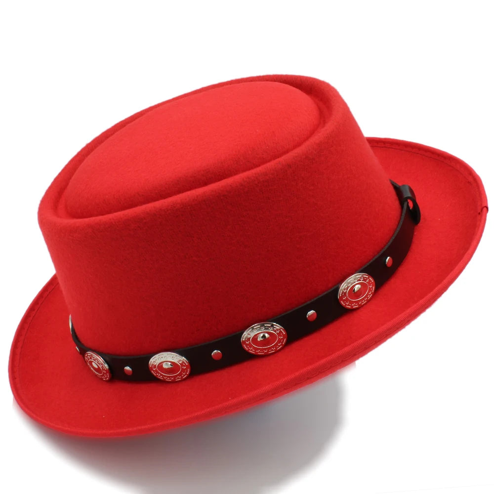 Men Women Pork Pie Hats Fedora Caps Trilby Sunhat Classical Retro Jazz Party Outdoor Travel Street Style Size US 7 1/4 UK L