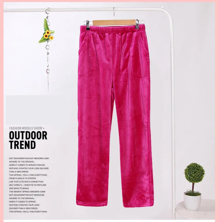 Fdfklak M-XXL Large Thicken Warm Women's Trousers Winter Flannel Pants For Pajama Bottoms Multiple Styles Couple Lounge Wear