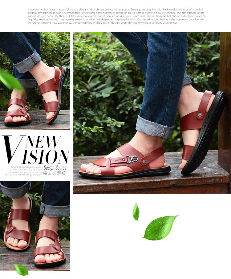 New Summer Men's Open-toed Sandals Fashion Trend Beach Shoes Slippers Men's Sandals Mens Sandals Summer  Leather Sandals
