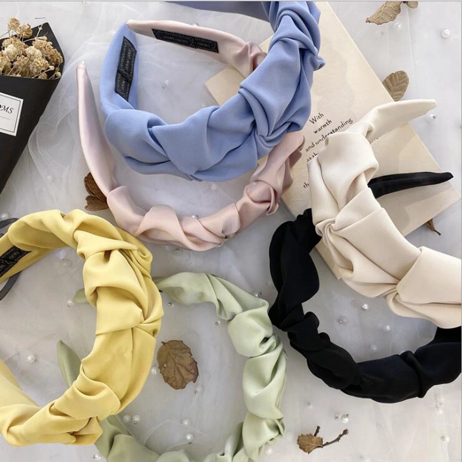 New Fashion Women Hair Accessories Wide Side Flower Hairband Casual Soft Hair Hoop Top Quality Headband Wholesale BAZAARHUBO
