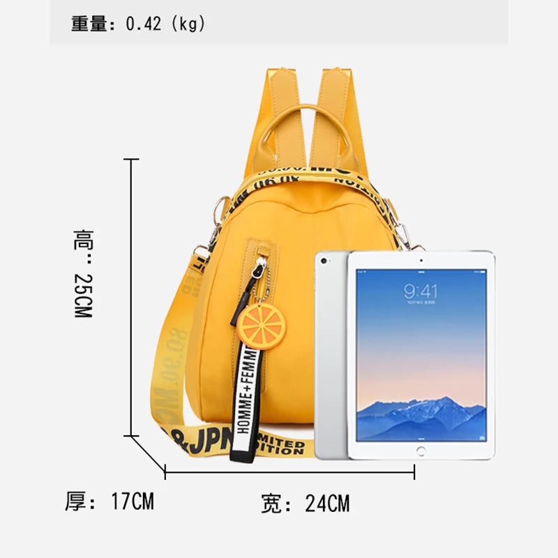 Women backpack casual letter multi-function multi pocket travel backpacks female school bag for teenage girl shoulder bags small