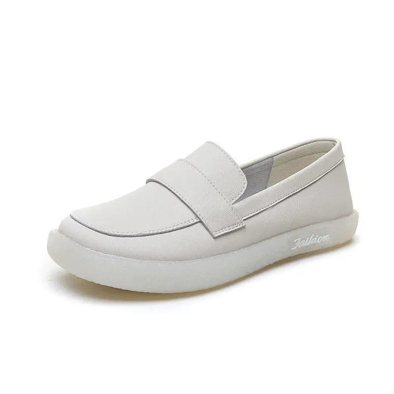 GKTINOO Shoes Women Spring 2026 New White Thick-Soled Ladies Sneakers Genuine Leather Casual Trend Girl Shoes Students Loafers