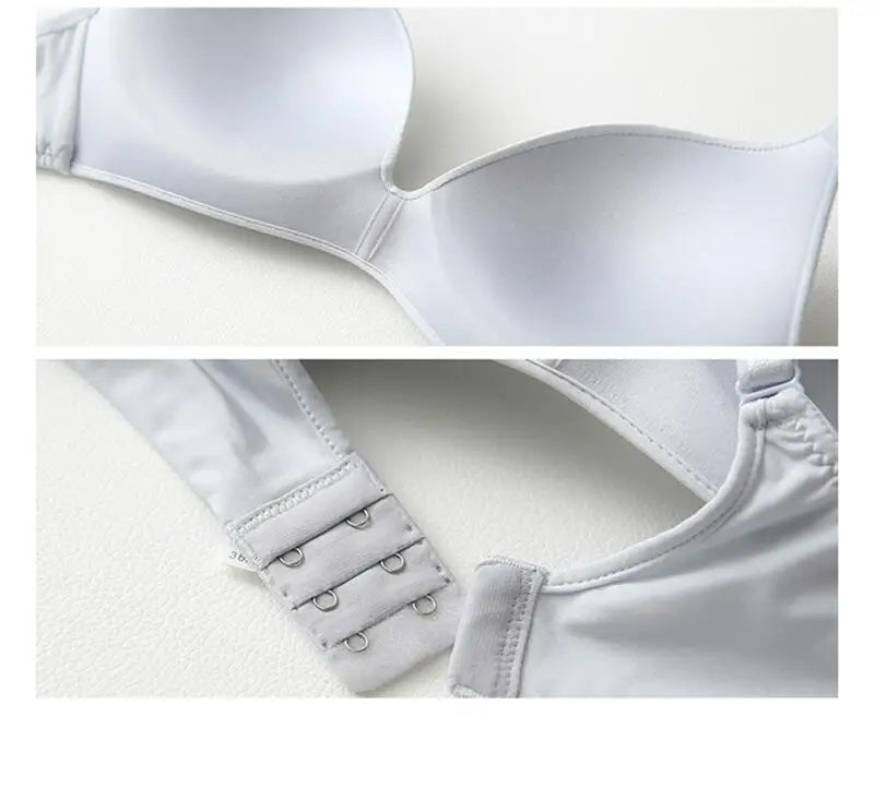 Thin Triangular Cup Bra Adjustable Shoulder Strap Gather Brassiere Wireless Anti-glare Bralette Seamless Sleeping Women Lingerie