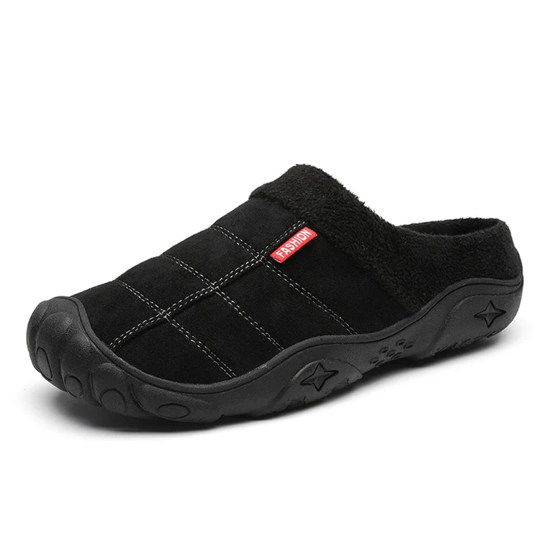 Winter Men Plus Size Leisure Indoor Plush Slippers Home Cotton Shoes Warm House Shoes Room Unisex Pantofole Peluche Invernali 48