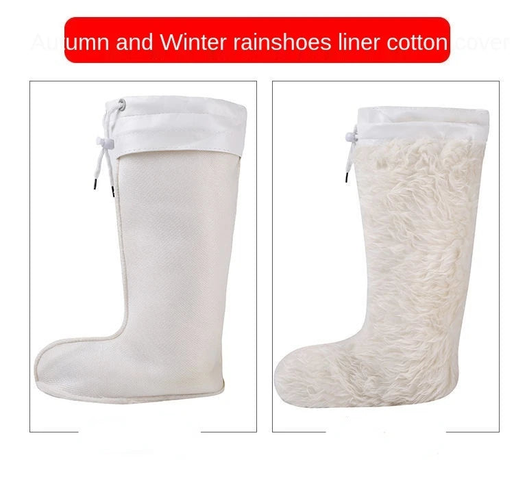 Cold-Proof Men's and Women's Rain Boots Cotton Cover Water Shoe Lining Winter Rain Boots Cotton Lining Fleece Lined