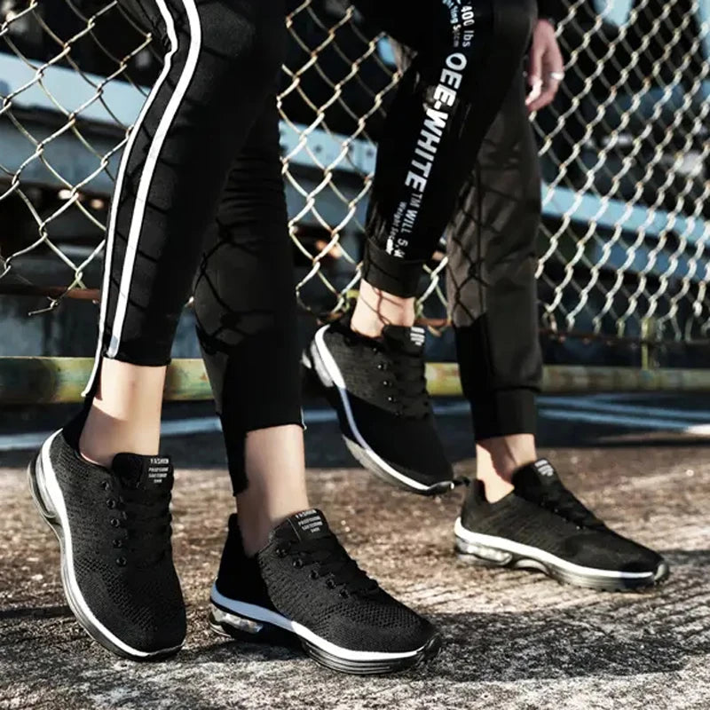 Hot Selling Large Size Running Shoes Lightweight Resilience Slip on Sneakers Mesh Air Cushion Casual Walking Shoes