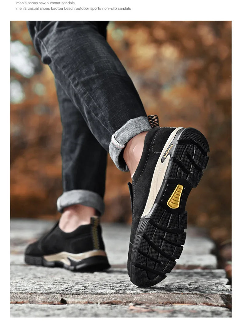 Brand Men's Shoes Genuine Leather Casual Shoes Outdoor Men's Breathable Sneakers Suede Original Men's Moccasins Loafers Sneakers