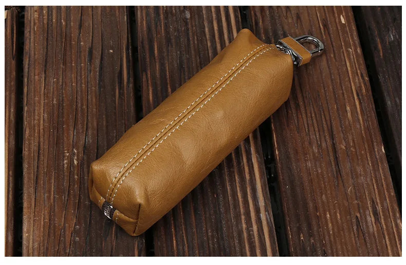 EISIPURI Genuine Cow Leather Men Women Key Bag Small Business Kay Case Women Housekeepers Wholesale purse keychain wallet
