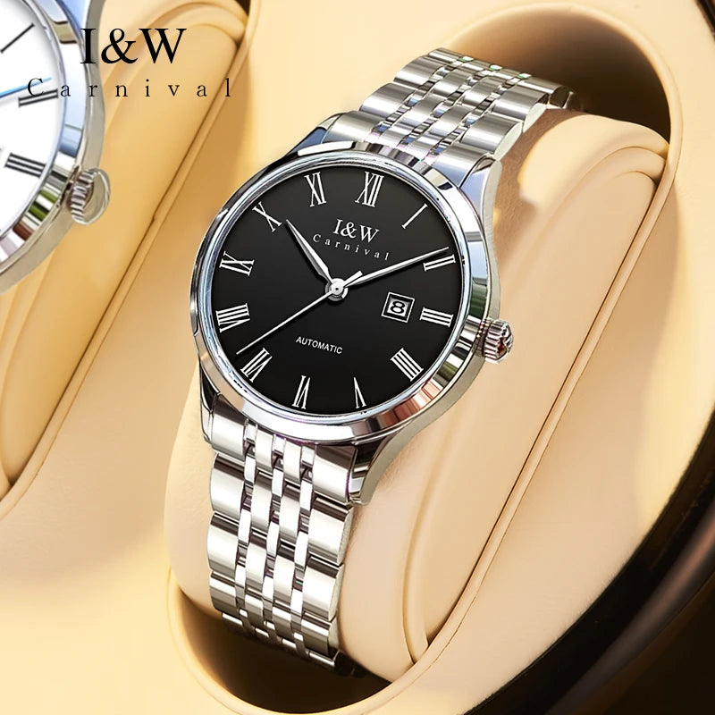 CARNIVAL Brand High-end IW Series Luxury MIYOTA Mechanical Watch for Women Stainless Steel Sapphire Mirror Automatic Watches