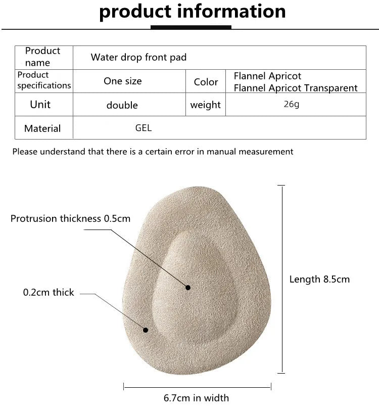 Women's Anti-slip Silicone Gel Half Insoles Forefoot Pain Relief Inserts for High Heels Comfortable Shoe Accessories