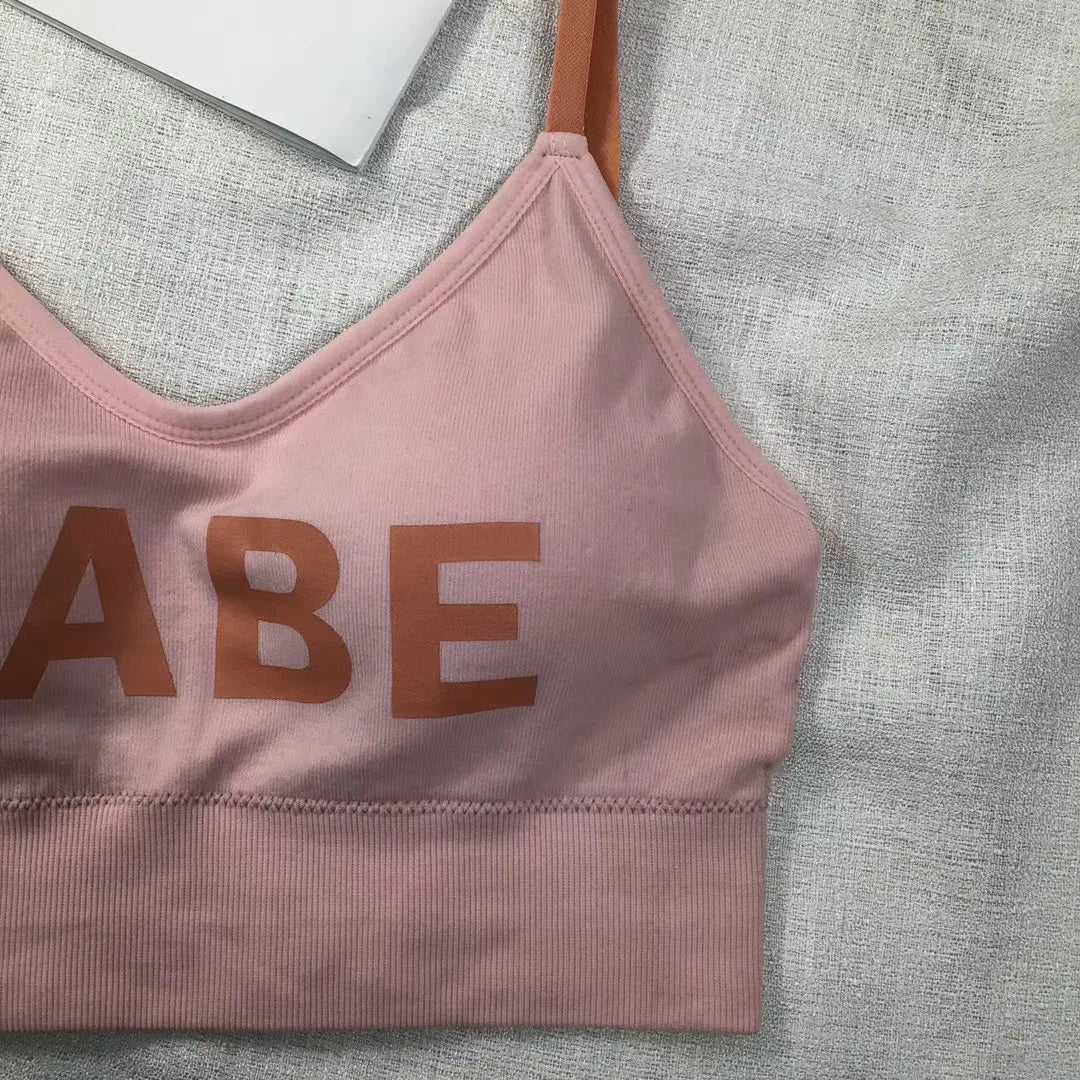 Women's Cotton Underwear Tube Top Bra Fashion Bra Top Female Letter Underwear Girl Suspender Tank Up Women's Sports Bra Lingerie